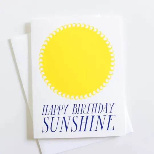 "Happy Birthday Sunshine" Card