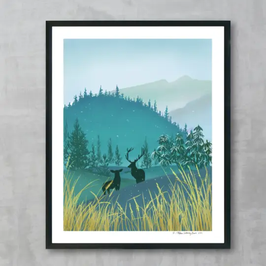 Winter Deer Fine Art Print