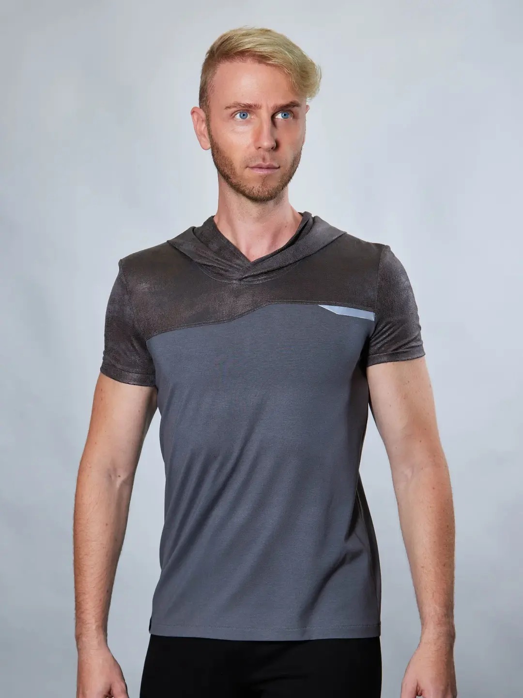MTS-8 Gray hooded t-shirt