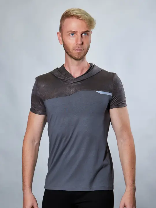 MTS-8 Gray hooded t-shirt