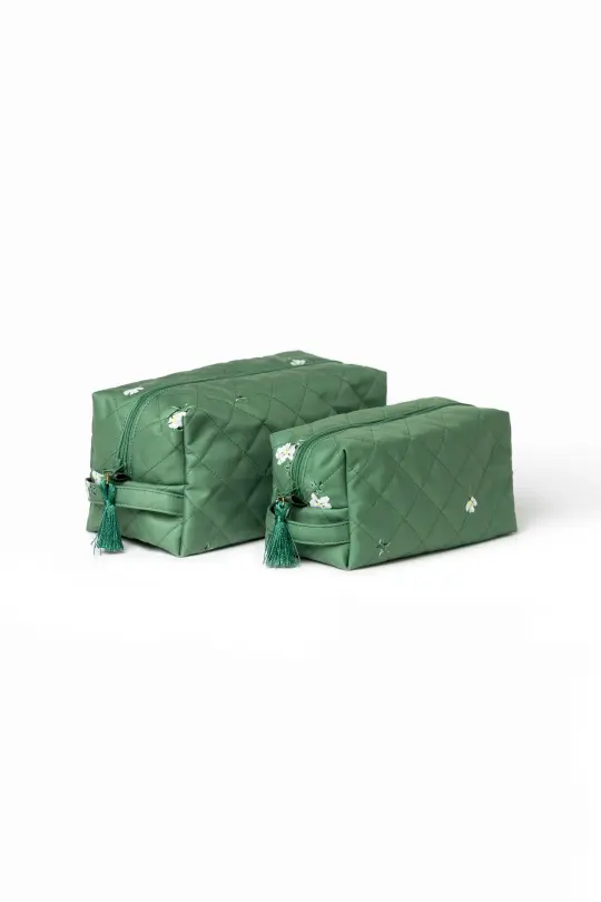 Green Floral Makeup Bag Set | Primrose Green