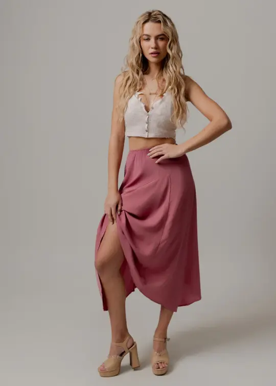 Apple Maxi Skirt in Rose