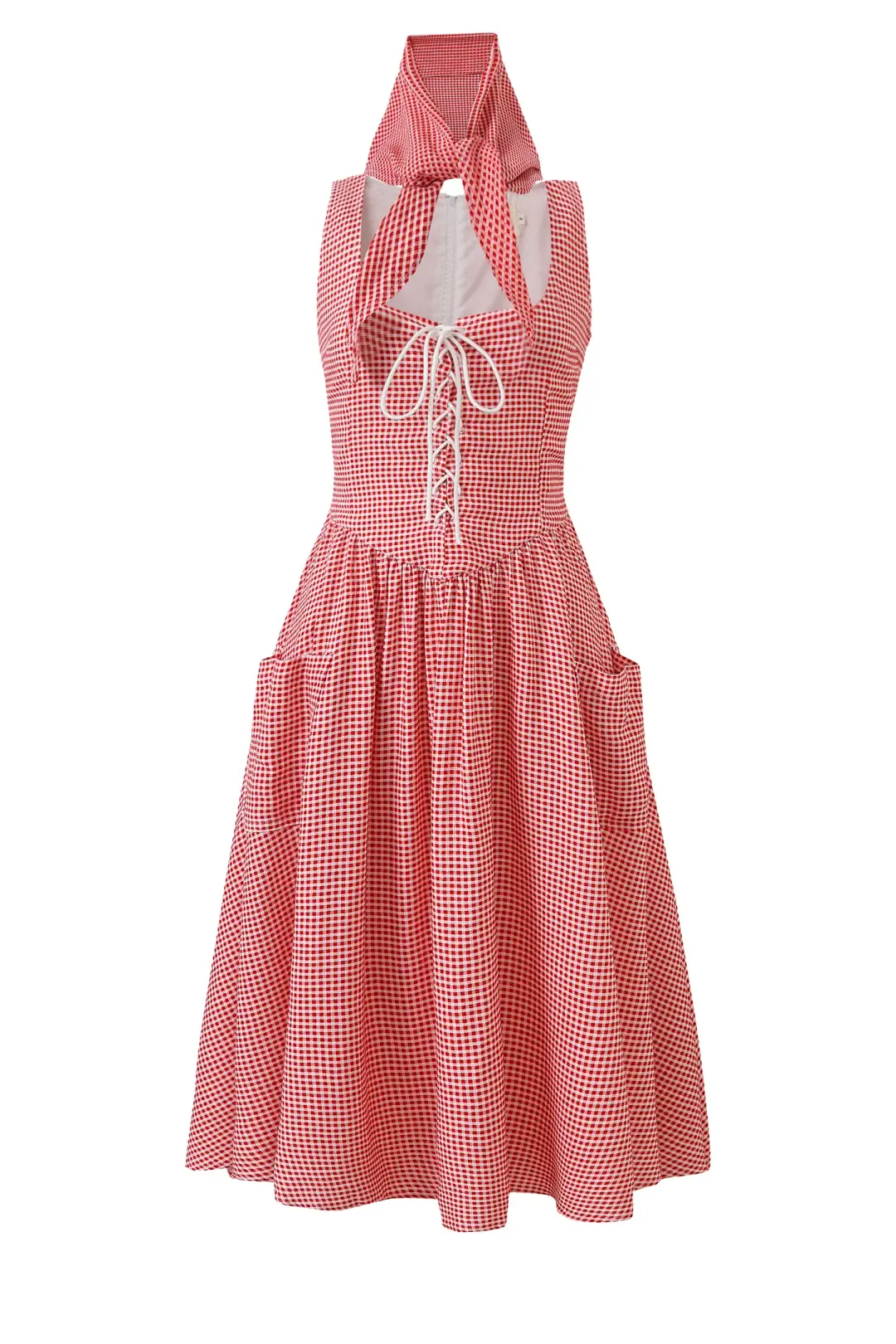 Farm Chores Soft Linen Dress Red Gingham