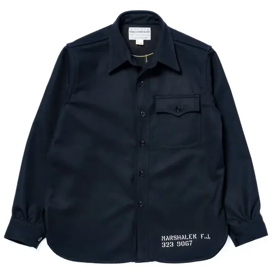 U.S.N. WOOL BLUE FLANNEL SHIRT / U.S.S. BROOKLYN