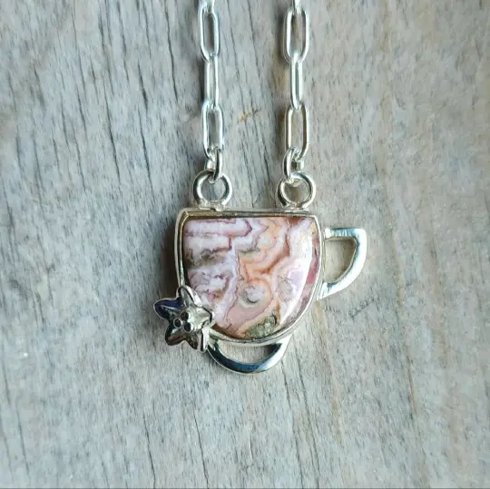 Rhodochrosite Pendant [Demi] — Cup of Courage