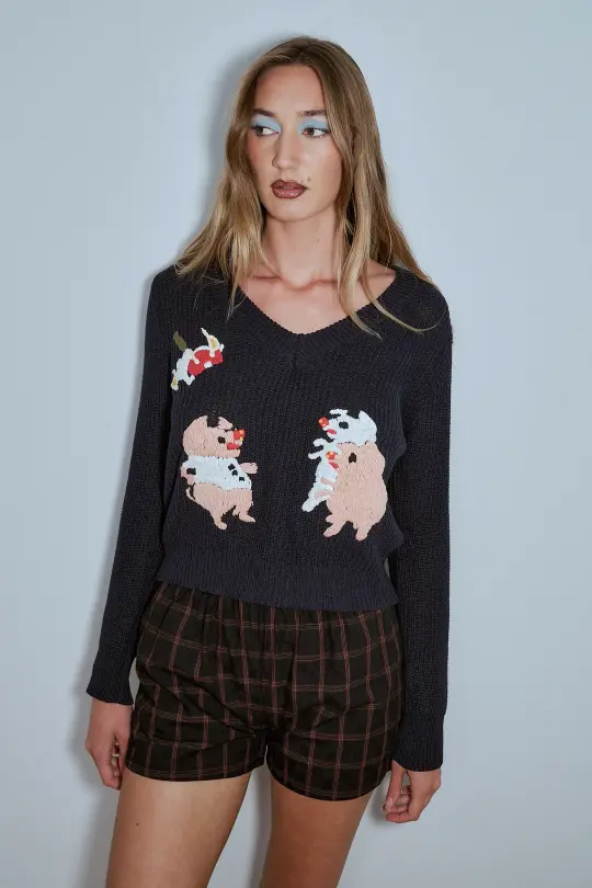 Three Little Piggies Sweater