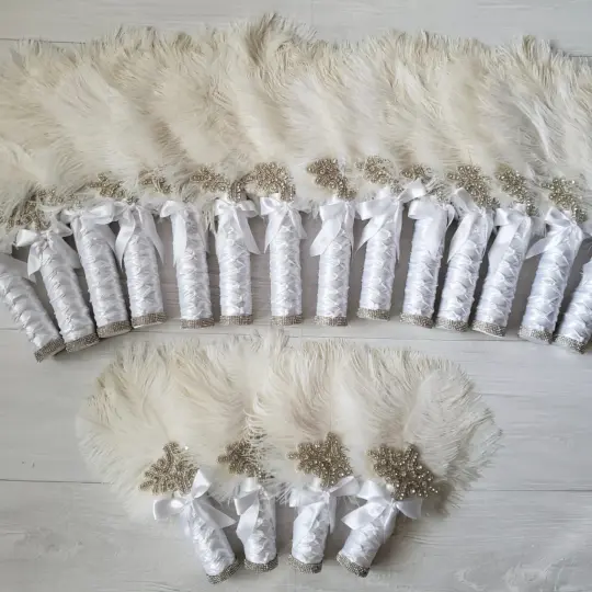 "Terri" Bling Feather Fan ( available in other colors)