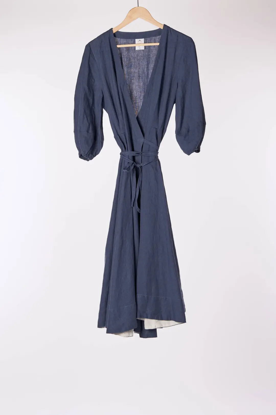 Wrap Gaia Dress, 3/4 Sleeve, Moonlight Blue