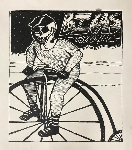 BICAS Skeleton Heart Neck Tattoo Screenprint Poster