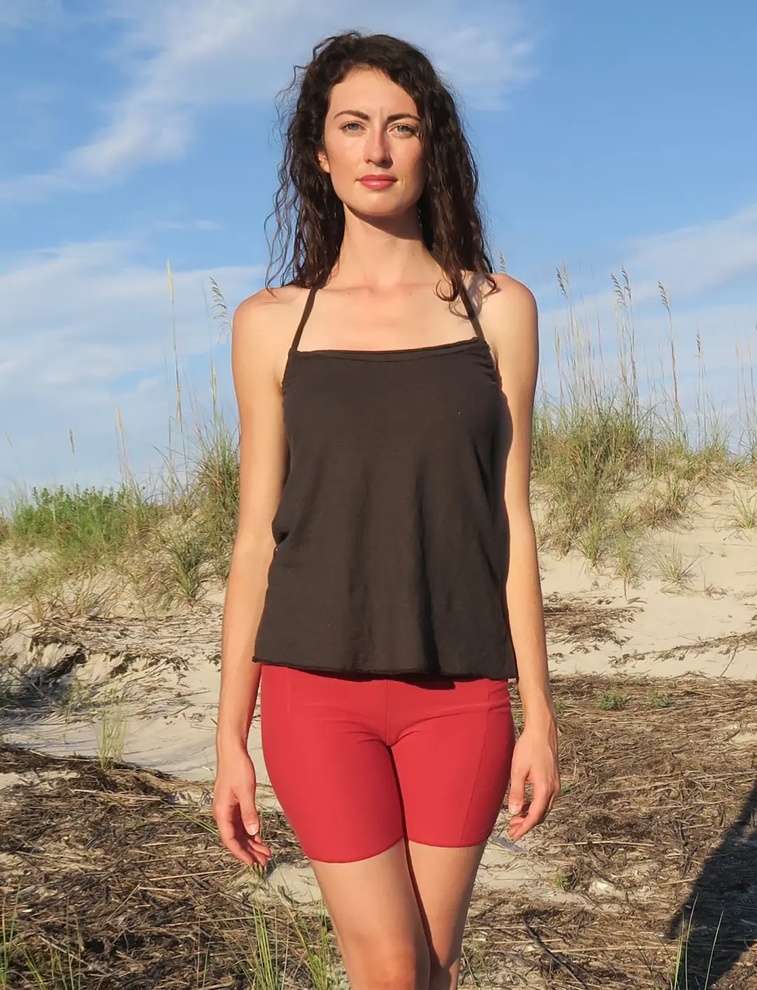 Drawstring Halter Simplicity Shirt