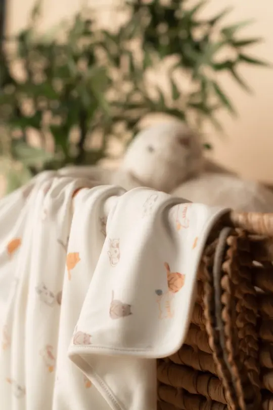 Bamboo Jersey Blanket - Sleepy Cats