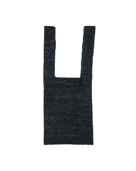 Seya. Medium Raffia Bag Black