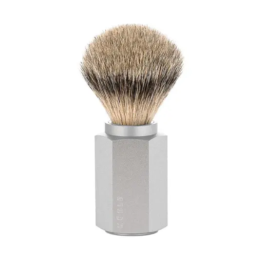 MÜHLE HEXAGON Shaving Brush, Silvertip Badger, Pure