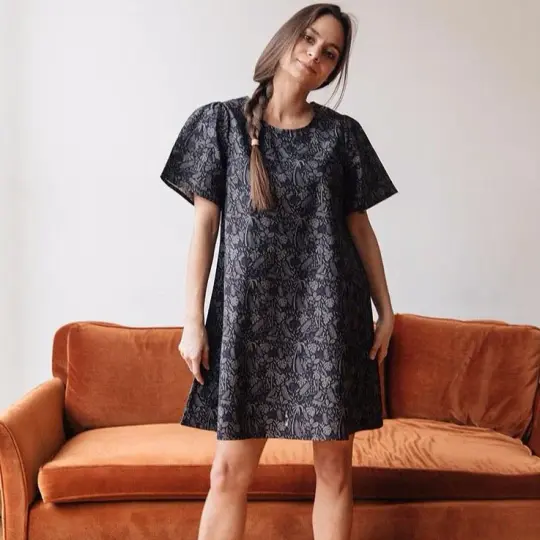 Winnie Dress in Midnight Jungle