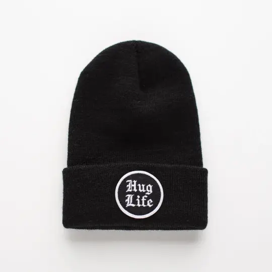 Hug Life - Jet Black Kids Beanie