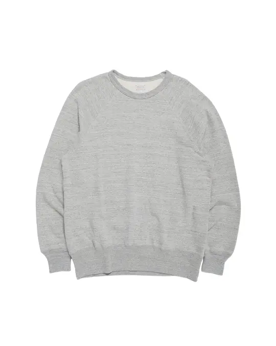 The Real McCoy’s MC24117 9 Oz. Loopwheel Raglan Sweatshirt Gray