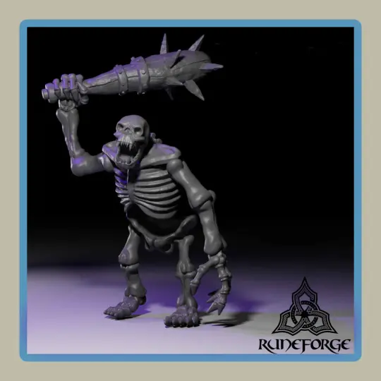 render of 28mm miniature undead skeleton ogre