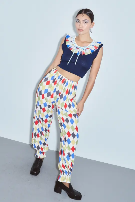 Long Bloomers Soft Linen Harlequin