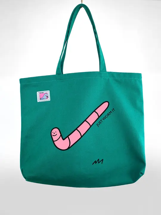 "Just Worm It" Big tote bag