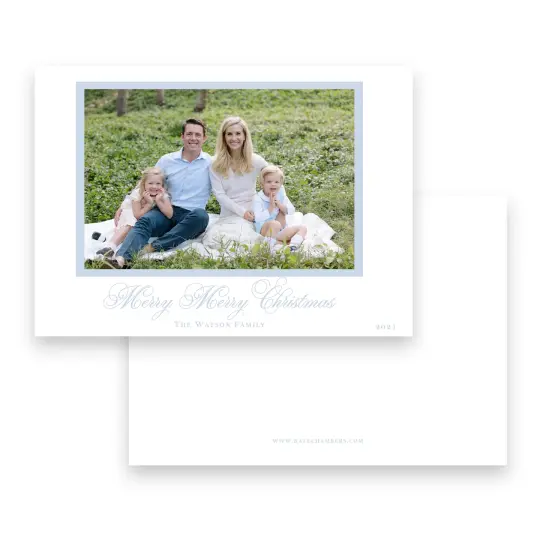 Blue Merry Merry Christmas Holiday Card