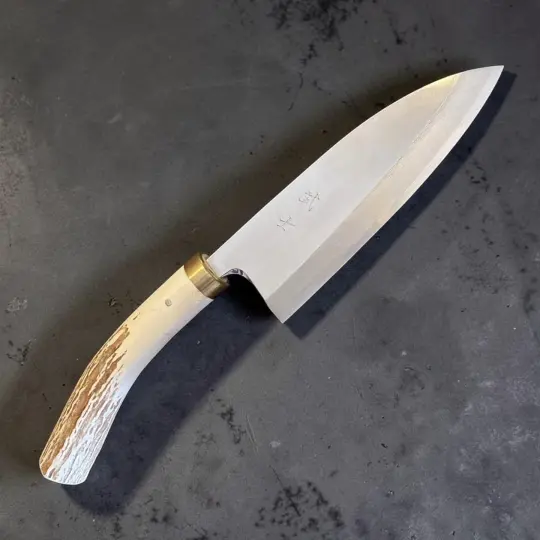Takeshi Saji Ginsan #3 Deba 105mm with Deer Antler Handle