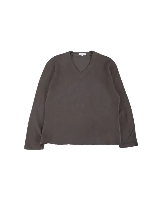 Lady White Co. Cropped V-Neck Sweater Pewter