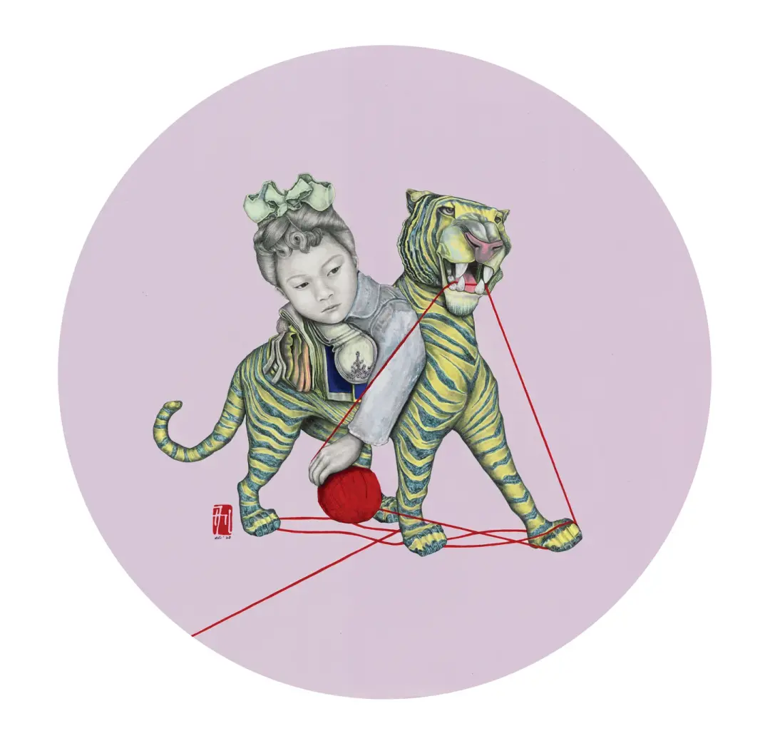 The Tiger and the String – Archival Art Print