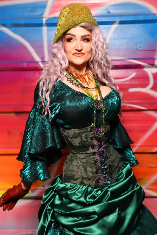 Wench Underbust Corset in Forest Scroll - A Chest Full of Jewels Collection