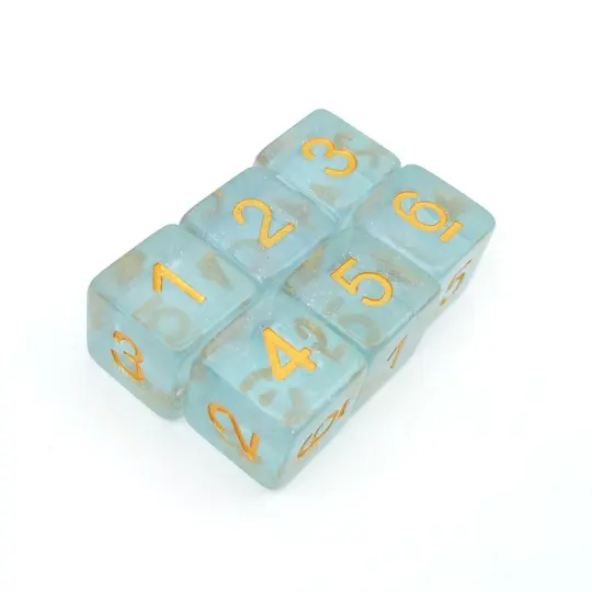 Sleepy Sparkles D6 Set – 6-Piece Glitter Dream DnD Dice