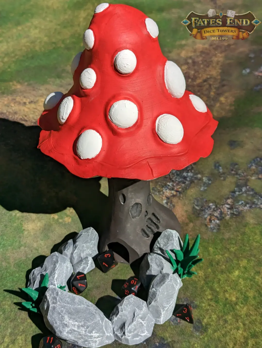 Mushroom 3D Printed Dice Tower - Fate's End Furhaven Collection - Venture into an Enchanted Realm!