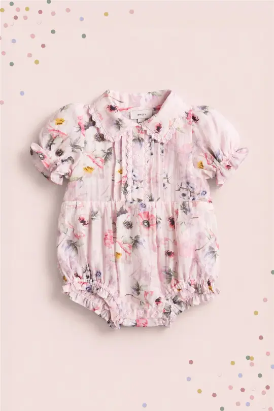 Baby Sophia Romper in Roselyn Pink