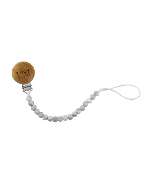 Tiny Teethers Designs Baby Boys and Baby Girls Silicone Pacifier Clip, Marble