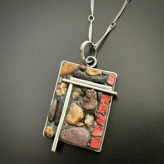 Falling Rock Pendant, small rectangle