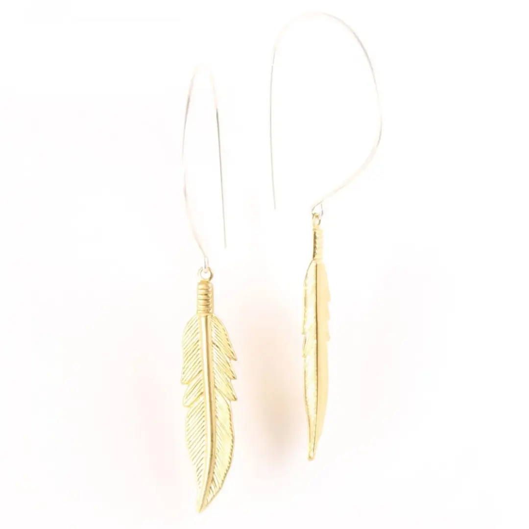 Recast Golden Feather earrings