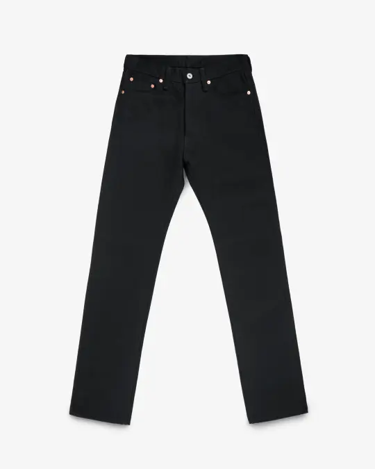 21oz Selvedge Denim Relaxed Tapered Cut - Superblack Non-Fade