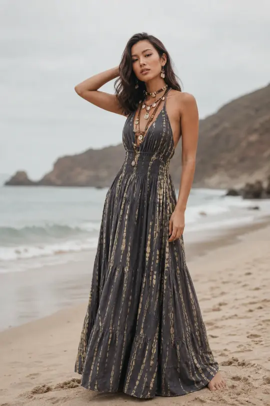 Tye Dye Dress Avani Dark Grey