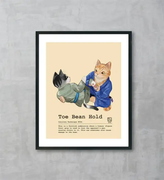 Catjitsu Technique 004 Toe Bean Hold, Fine Art Print