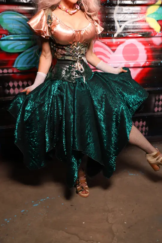 Fairy Skirt in Emerald Crushed Shimmer - The Darling Dolly Collection