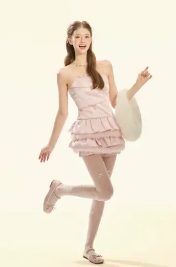Pink Satin Cami Mini Dress With Bow Detail And Tiered Ruffle Skirt R9294