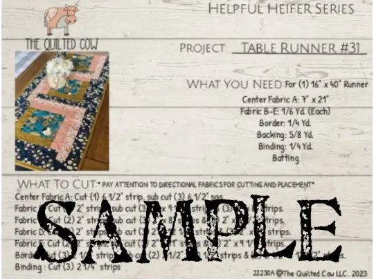 Helpful Heifer Table Runner #31
