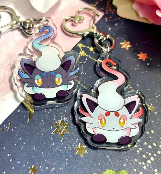 Peeking Shiny Hisuian Shapeshifter Fanart Keychain | 2” Acrylic Charms