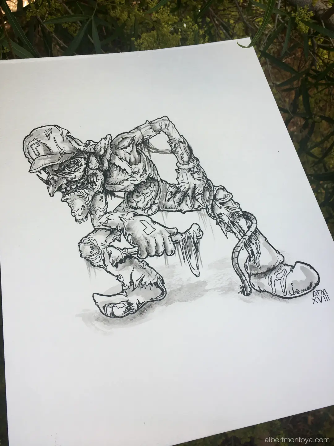 Original "Undead Waluigi" Illustration