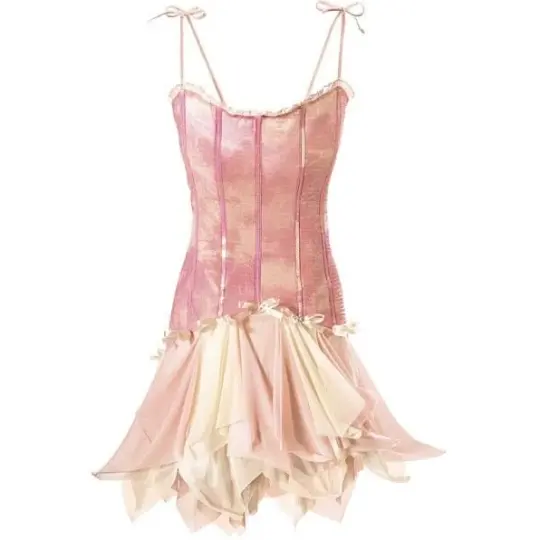 Niche Dreamy Pink Homecoming Dress ,A-Line Spaghetti Straps Corset Short Prom Dress RS872