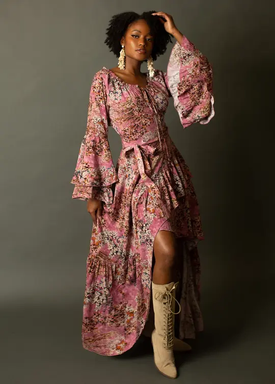 Devina Dress in Dusty Rose Floral