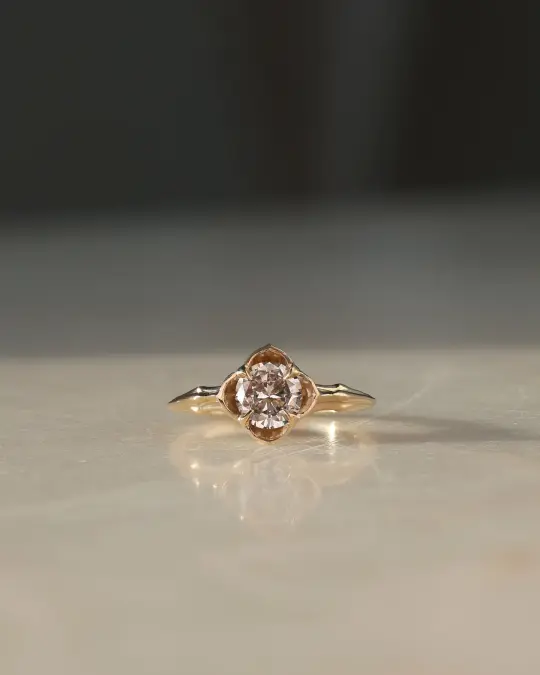 Baby Daphne // 14ky Gold + 6.5mm Champagne Diamond // 7.25