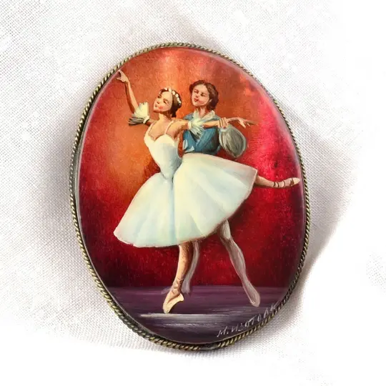 Russian Ballet Couple Brooch