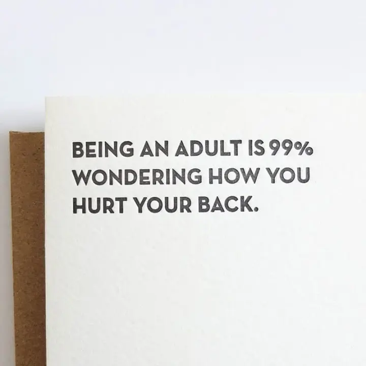"Being an Adult" Card