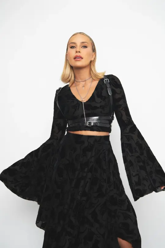 Burned Velvet Cats Spectre Top