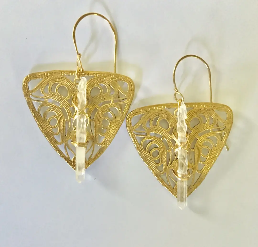 Crystal Shield Earrings