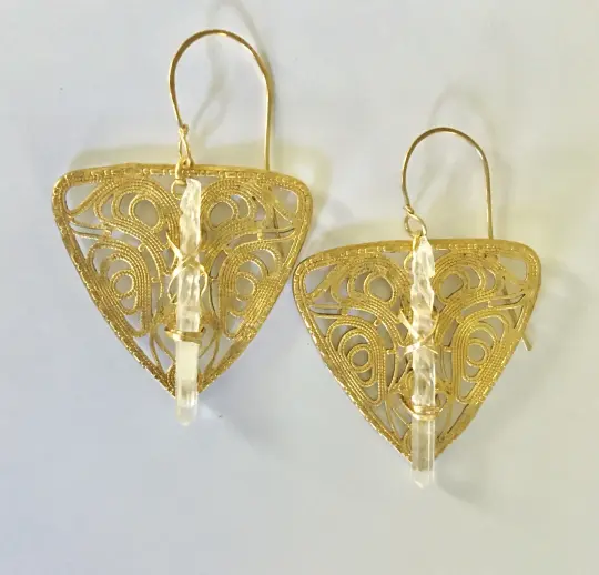 Crystal Shield Earrings